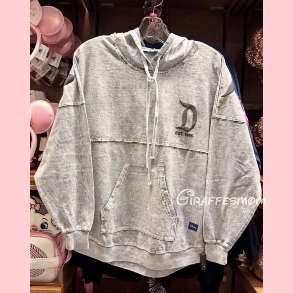 Disneyland Stonewashed Gray Hooded Spirit Jersey NEW - Picture 3 of 3